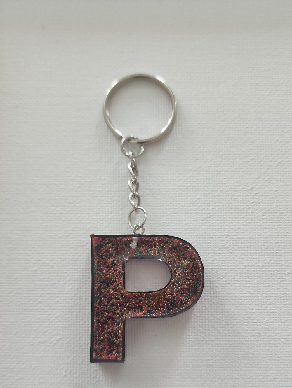 Letter P Resin keychain